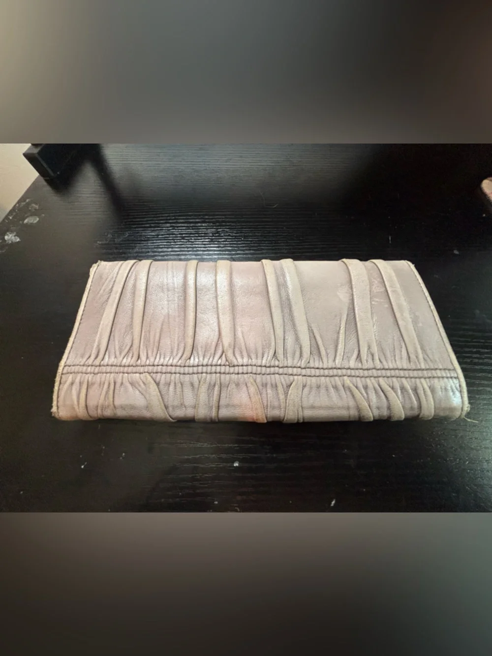 PRADA Nappa Gaufre Continental Wallet / WOC - Pomice Beige - Picture 4 of 11